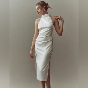 NWT! BHLDN Halter Satin Midi Dress